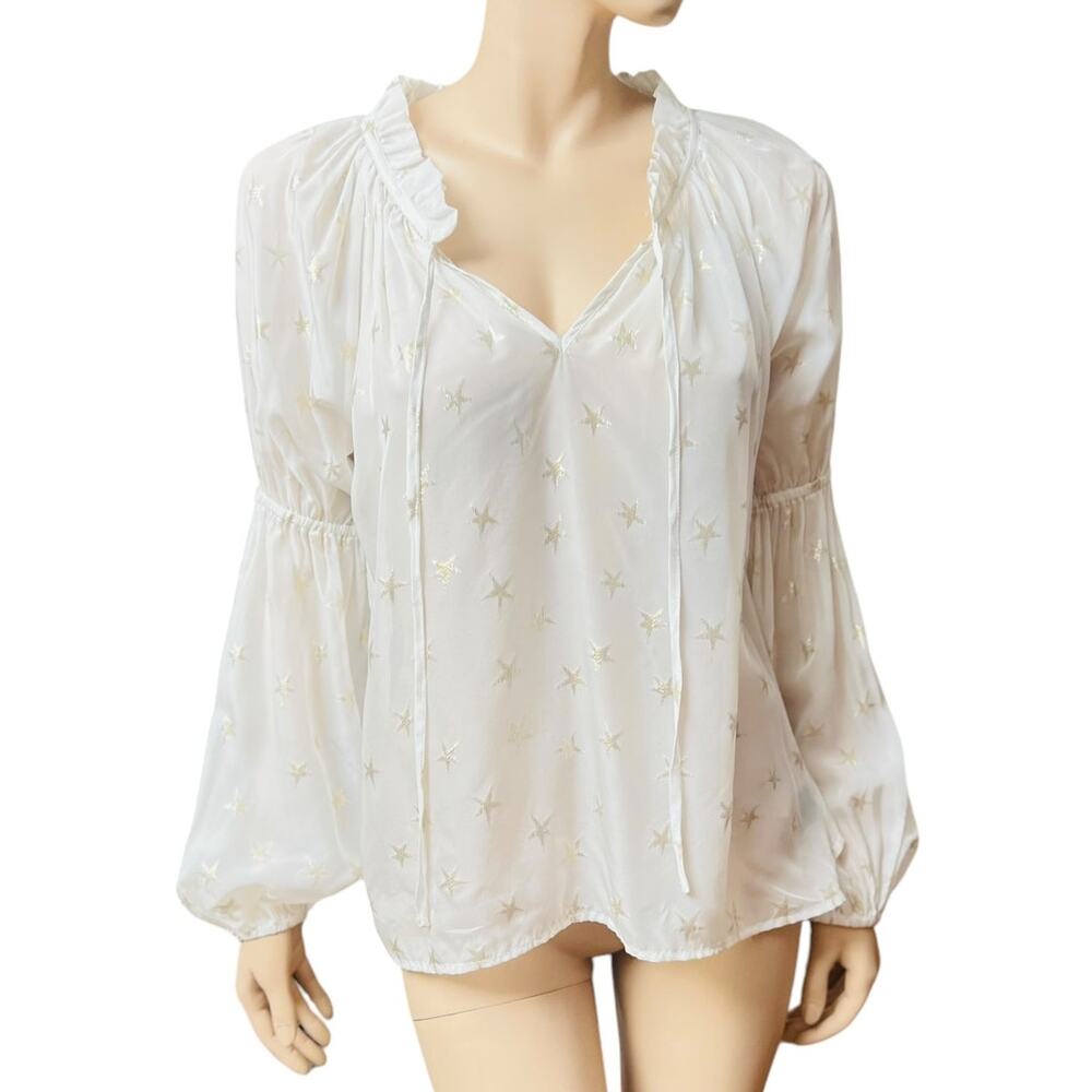 Nicole Miller Collection Original Sample With Gold Stars Balloon Sleeves Size M